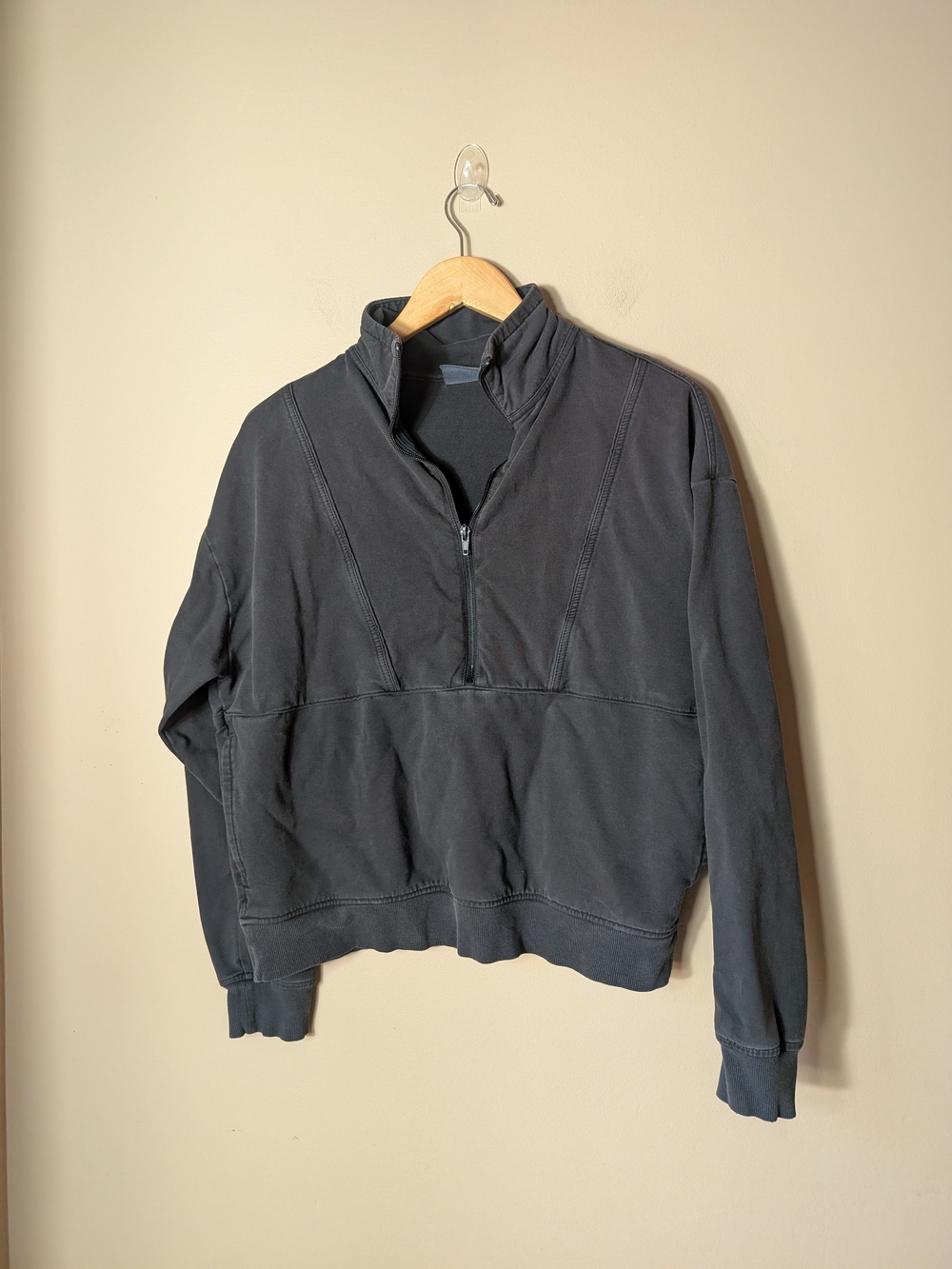 RicherPoorer Women's Black Cotton Pullover Jacket Size Medium